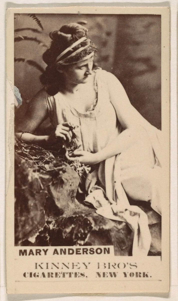 Mary Anderson, from the Actresses series (N245) issued by Kinney Brothers to promote Sweet Caporal Cigarettes by Kinney Brothers Tobacco Company, photograph, 1890