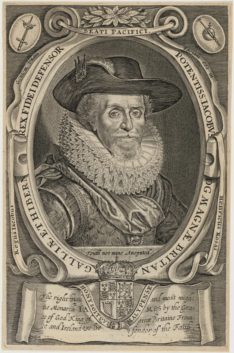 James I, King of England by Willem de Passe, print, 1653