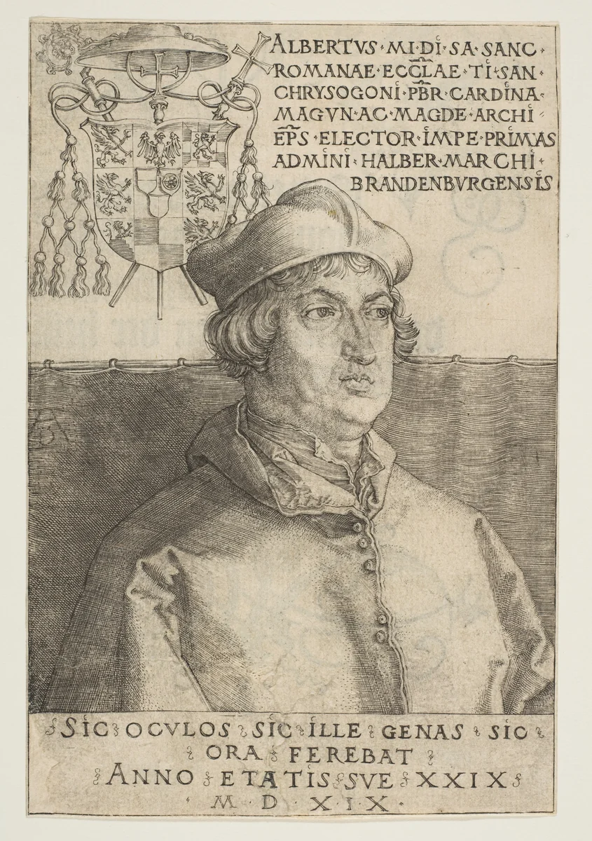 Cardinal Albrecht of Brandenburg by Albrecht Dürer, print, 1519