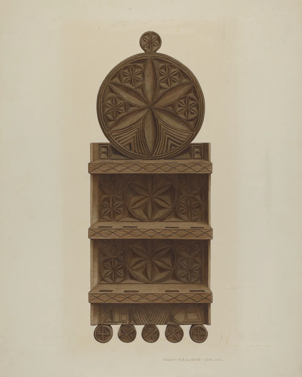 Pa. German Spoon Rack by William H. Edwards, index of american design, 1942