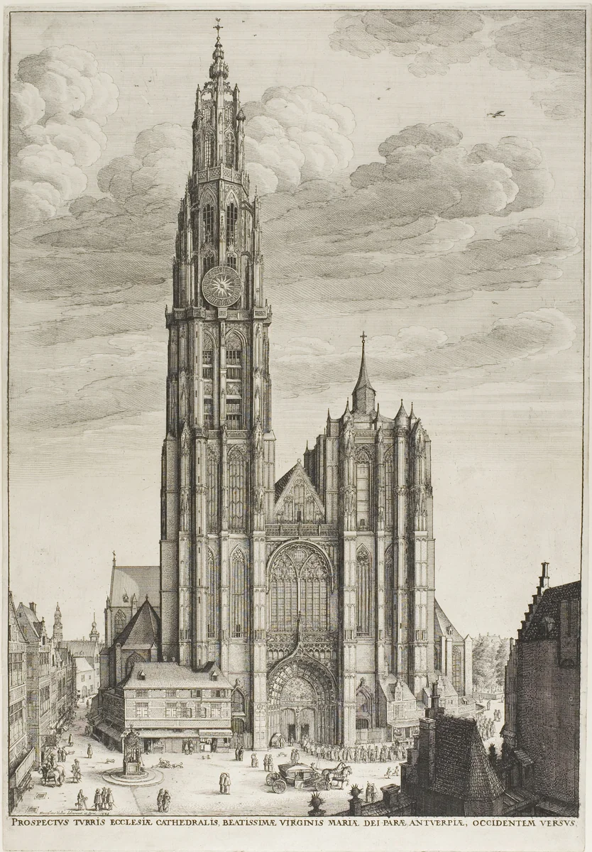 Antwerp Catherdral by Wenceslaus Hollar, print, 1649