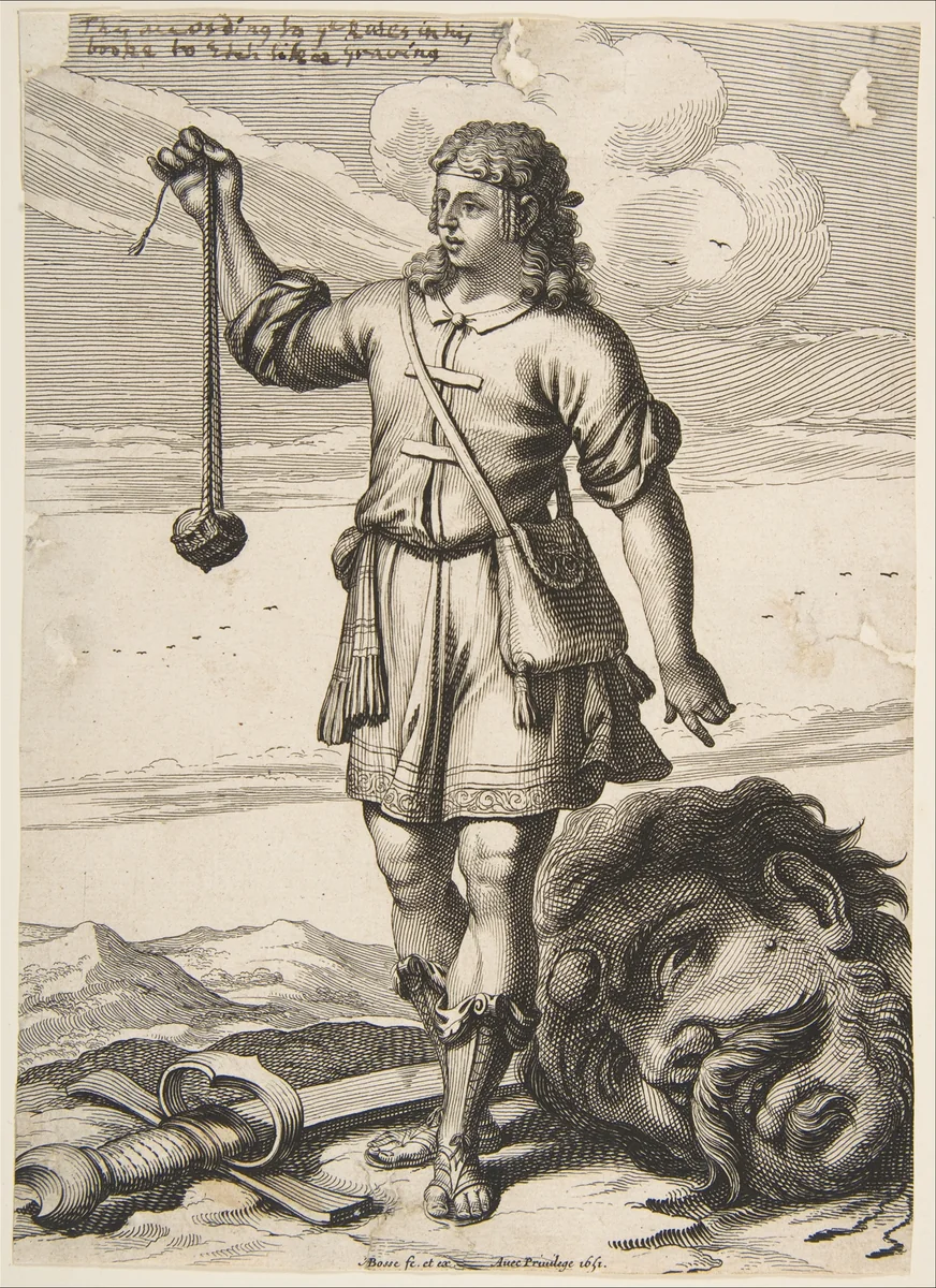 David with the Head of Goliath by Abraham Bosse, print, 1651