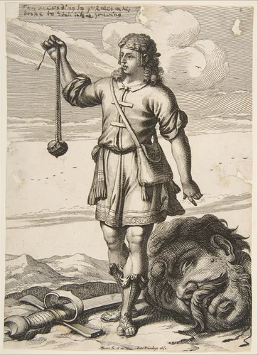 David with the Head of Goliath by Abraham Bosse, print, 1651