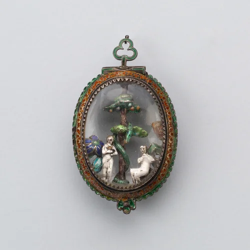 Pendant with Adam and Eve by Austrian, metalwork, 1700-1899
