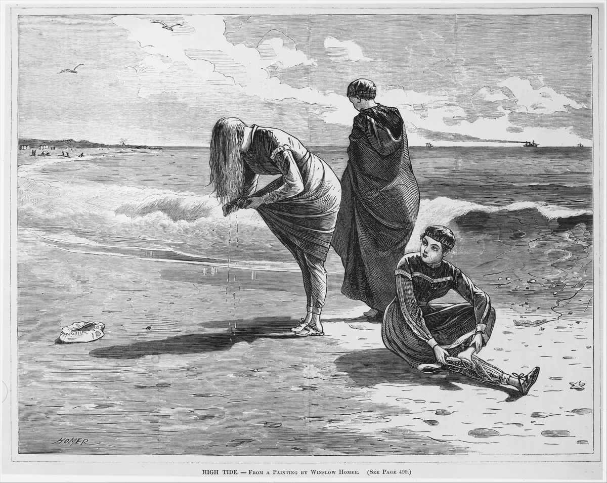 High Tide (from "Every Saturday," Vol. I, New Series) by Winslow Homer, print, 1870
