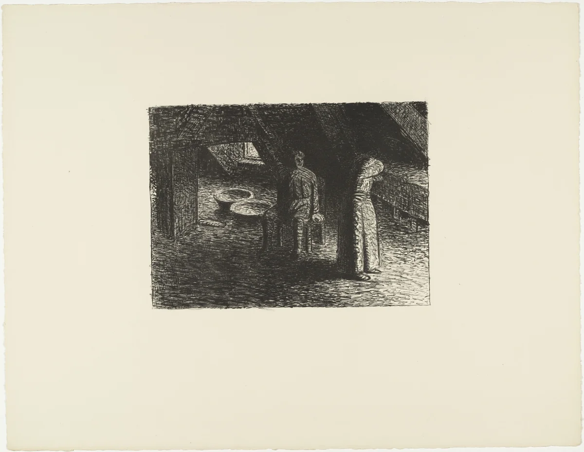 The Guilty Woman (Die Schuldbewußte) from The Dead Day (Der tote Tag) by Ernst Barlach, print, 1910