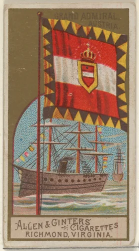 Grand Admiral, Austria, from the Naval Flags series (N17) for Allen & Ginter Cigarettes Brands by Allen & Ginter, print, 1886-1891