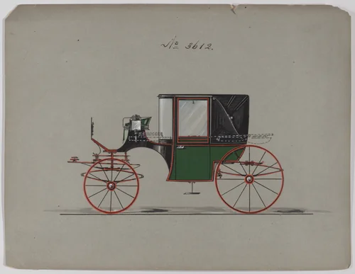 Design for Landaulet, no. 3612 by Brewster & Co., drawing, 1880