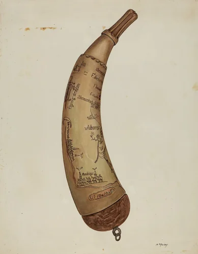 Powder Horn by William McAuley, index of american design, 1940