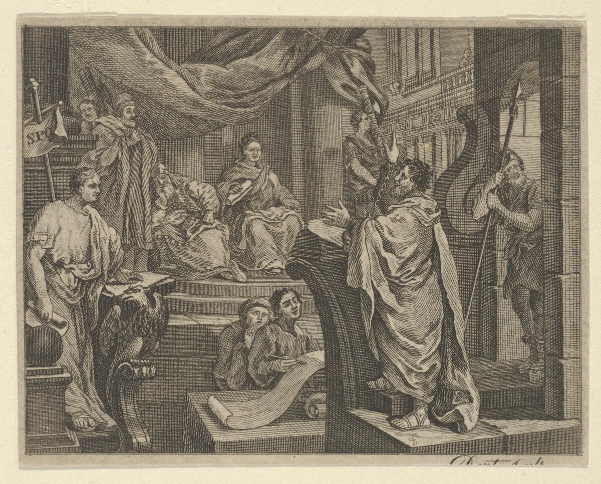 Sullivan's Paul Before Felix by Dent, print, 1795-1805