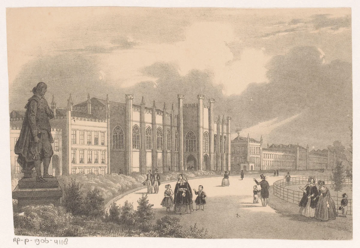 Gezicht op het Willemshof in het Willemspark omstreeks 1849 by Hendrik Wilhelmus Last, print, 1849-1873