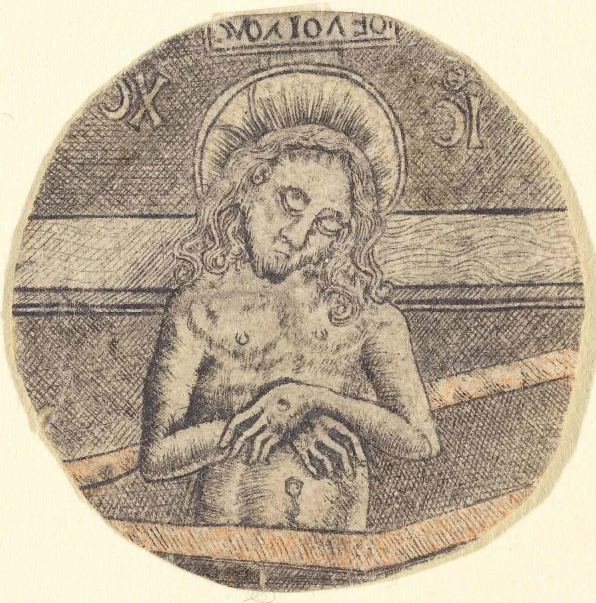 Christ as the Man of Sorrows by Israhel van Meckenem, print, 1470-1480