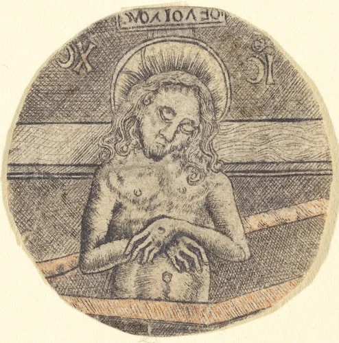 Christ as the Man of Sorrows by Israhel van Meckenem, print, 1470-1480