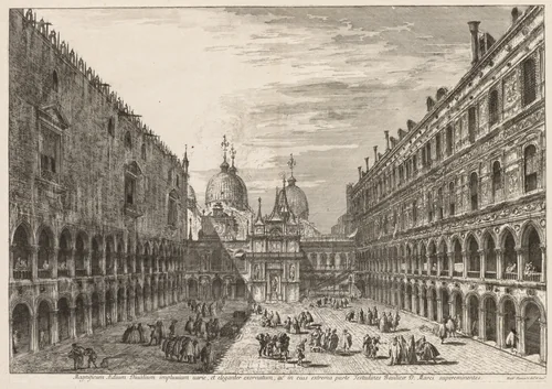 Views of Venice: The Courtyard of the Ducal Palace by Michele Marieschi, print, 1741
