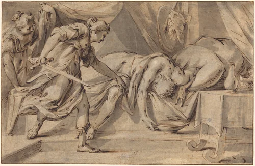 Judith and Holofernes by Hans von Aachen, drawing, 1552-1615
