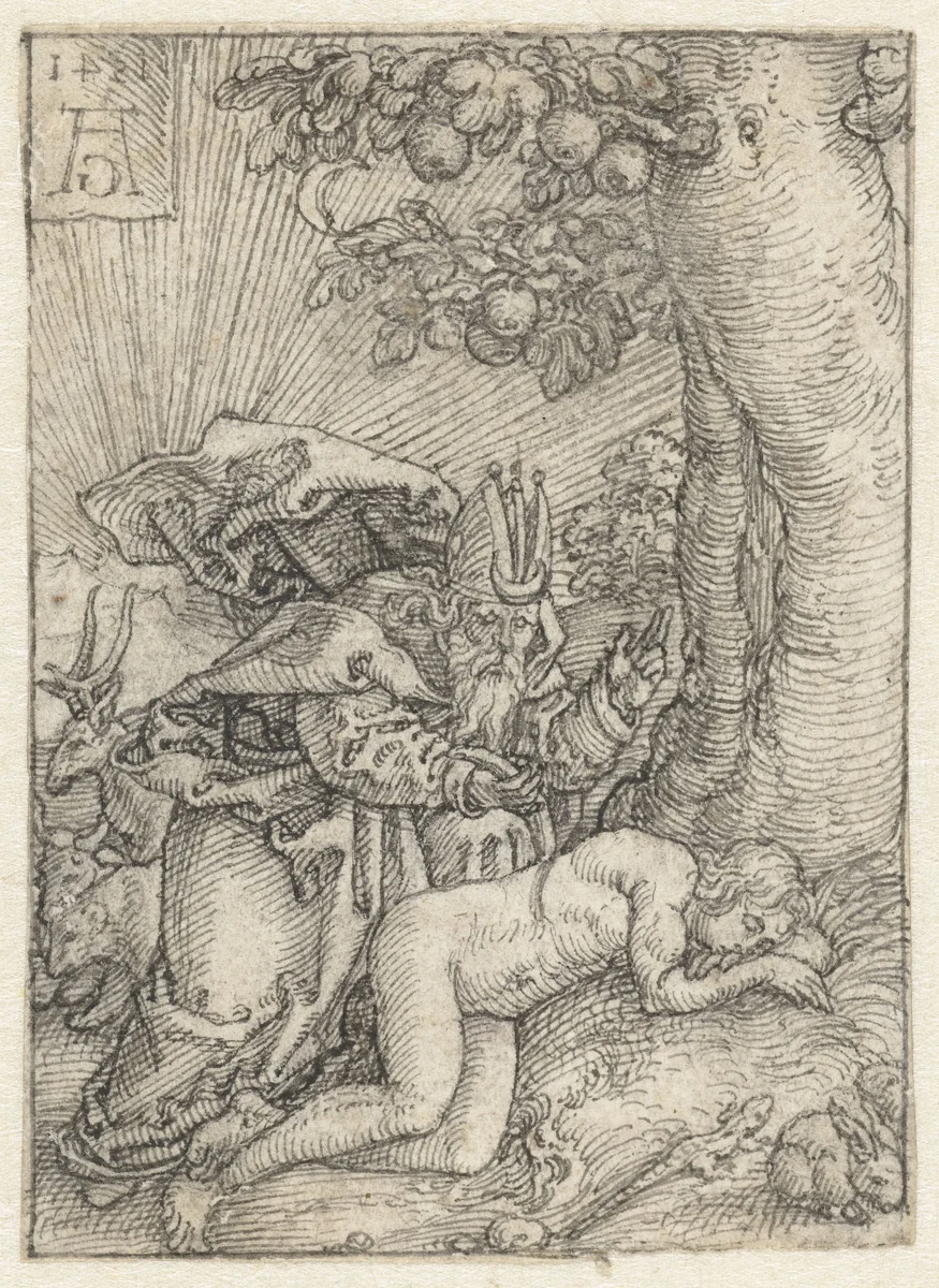 Schepping van Eva by Heinrich Aldegrever, drawing, 1541
