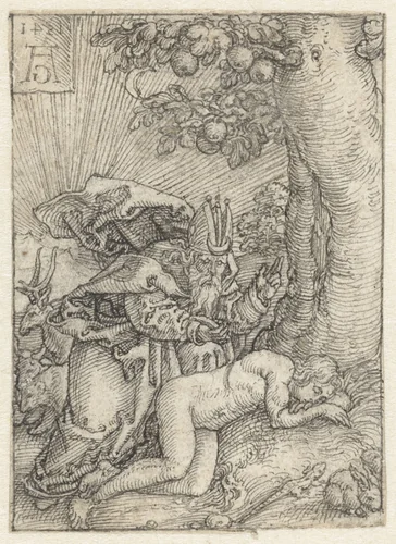 Schepping van Eva by Heinrich Aldegrever, drawing, 1541