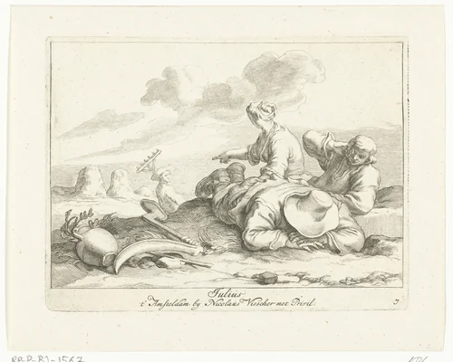 De maand juli by Frederick Bloemaert, print, 1635-1670
