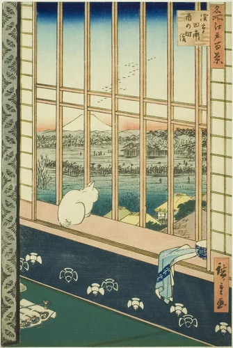 Asakusa Rice Fields and Torinomachi Festival (Asakusa tanbo Torinomachi mode), from the series "One Hundred Famous Views of Edo (Meisho Edo hyakkei)" by Utagawa Hiroshige (歌川広重), print, 1857