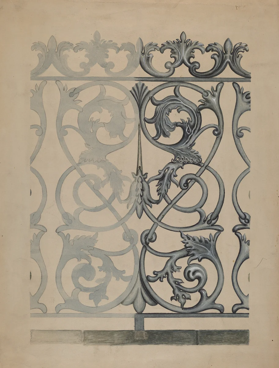 Iron Fence by Albert Eyth, index of american design, 1937