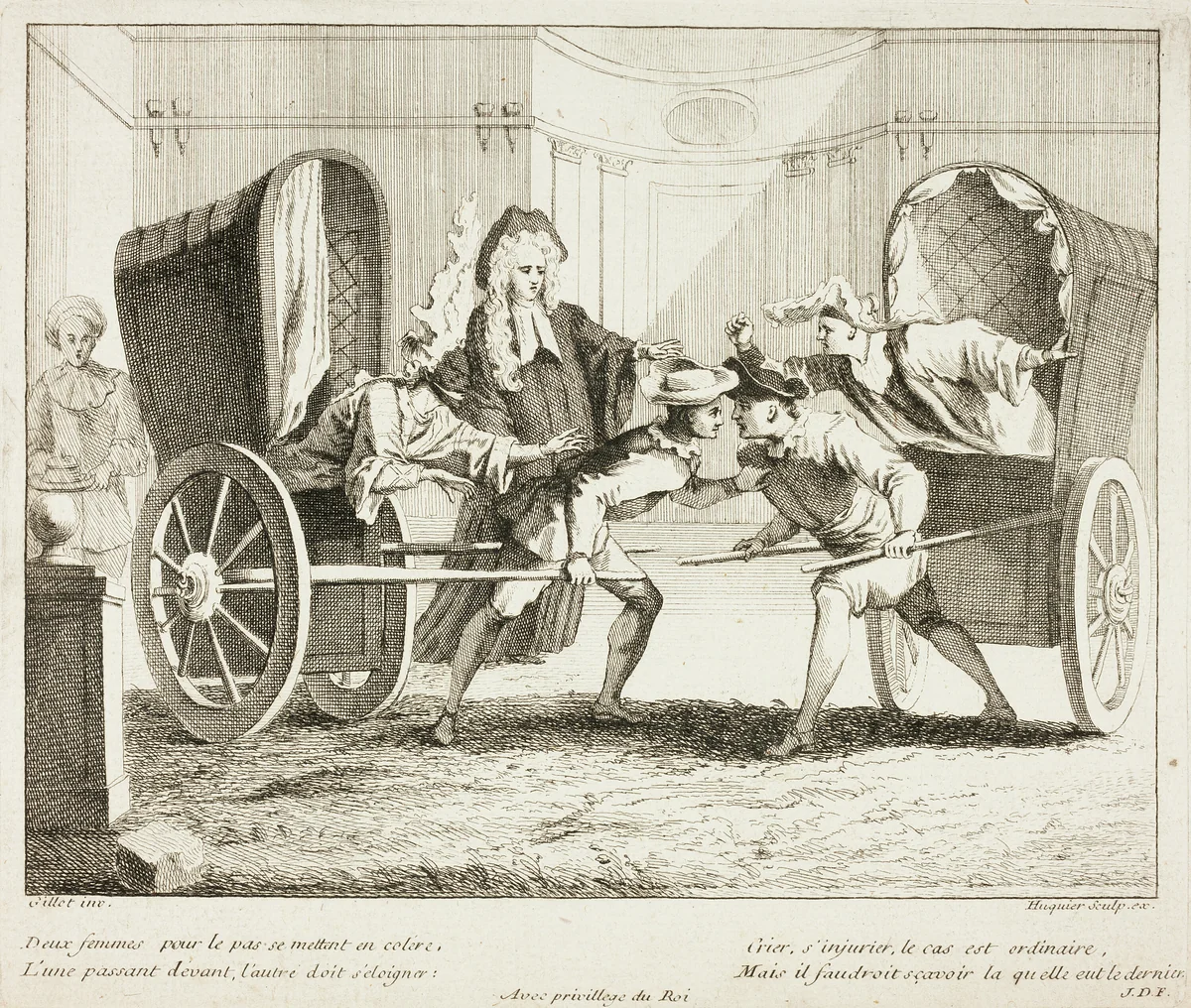 Plate from Livre de Scènes Comiques by Gabriel Huquier, print, 1729-1732