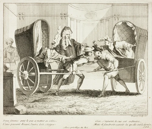 Plate from Livre de Scènes Comiques by Gabriel Huquier, print, 1729-1732