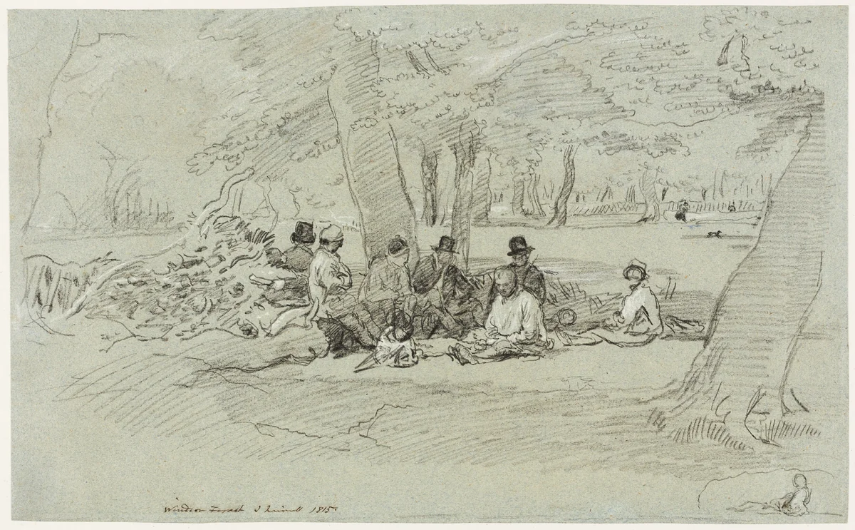 The Woodcutters' Repast by John Linnell, drawing, 1815