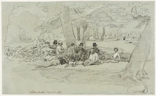 The Woodcutters' Repast by John Linnell, drawing, 1815