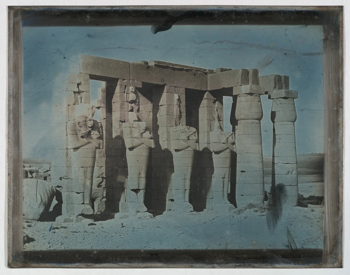 Ramesseum, Thebes (201. Thèbes. 1844. 202 Rhamséion.) by Joseph-Philibert Girault de Prangey, photograph, 1844