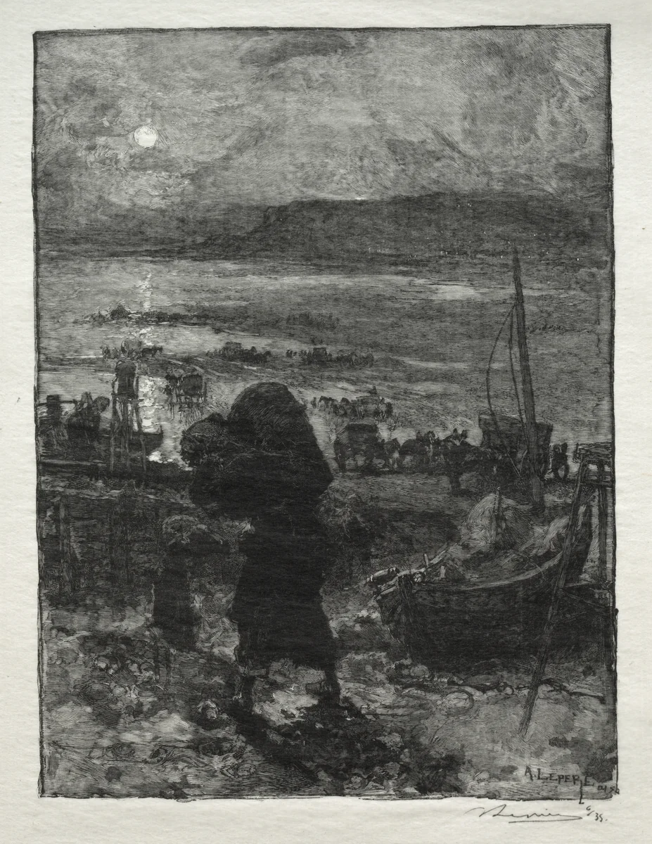 La Récolte du Sable by Auguste Louis Lepère, print, 1887