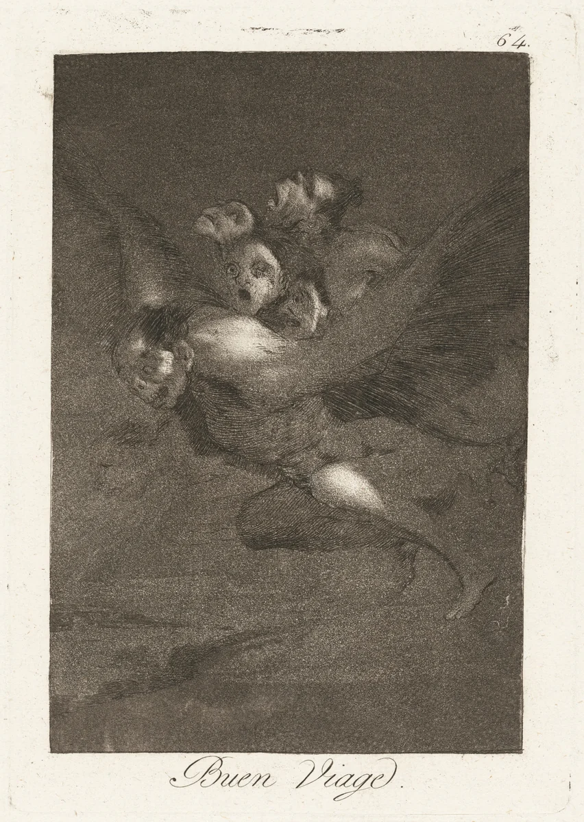 Buen Viage (Bon Voyage) by Francisco Goya, print, 1799