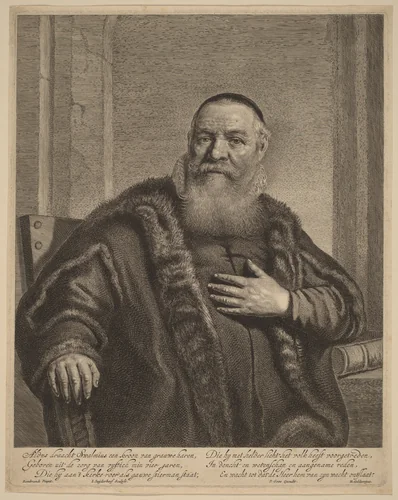 Eleazer Swalmius by Jonas Suyderhoff; Rembrandt van Rijn; Pieter Goos, print, 1647-1657