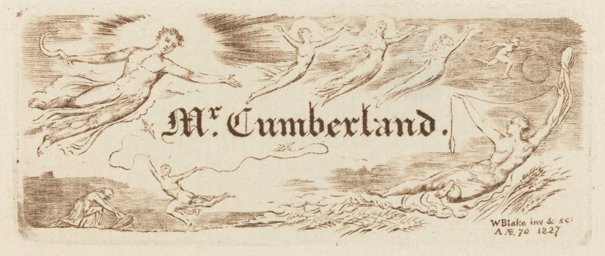 George Cumberland's Card by William Blake, print, 1827