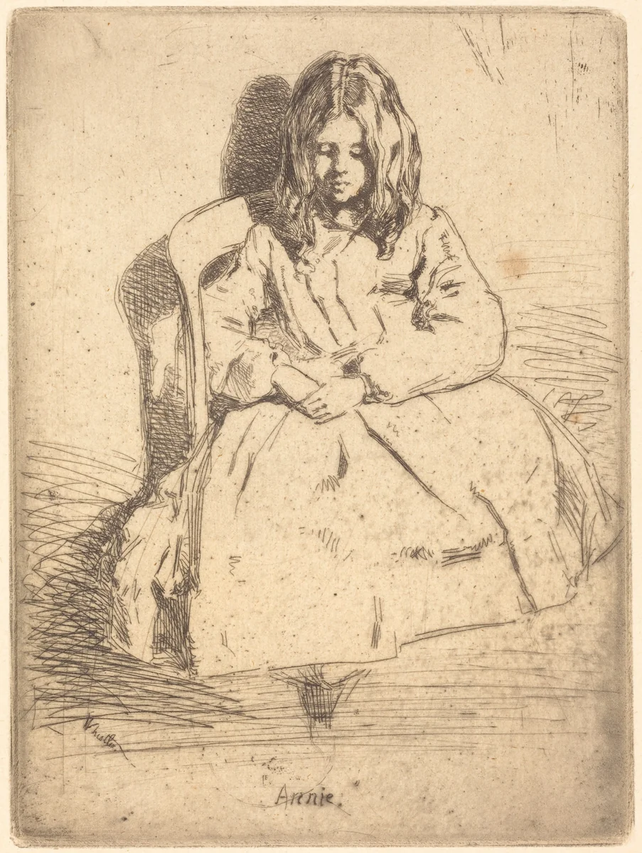 Annie Seated by James McNeill Whistler, print, 1858