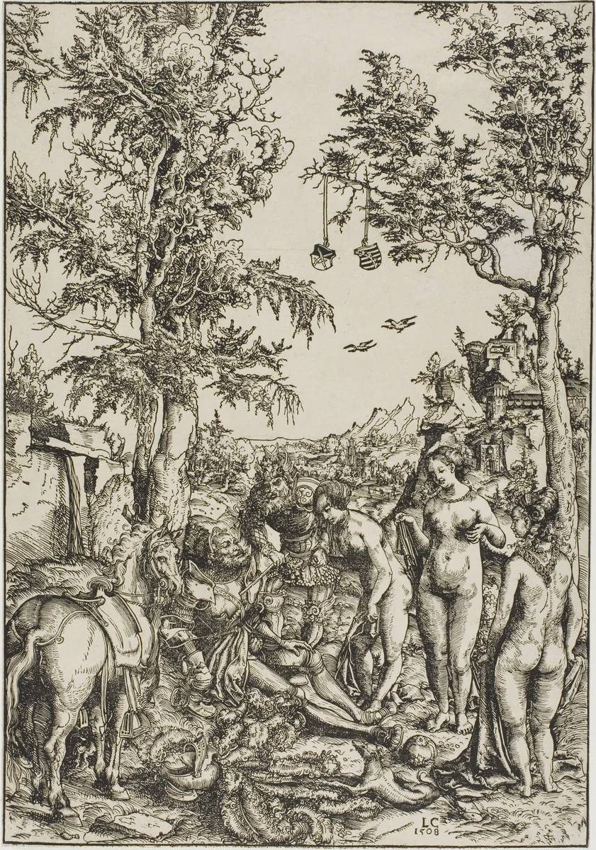 The Judgment of Paris by Lucas Cranach the Elder, print, 1508