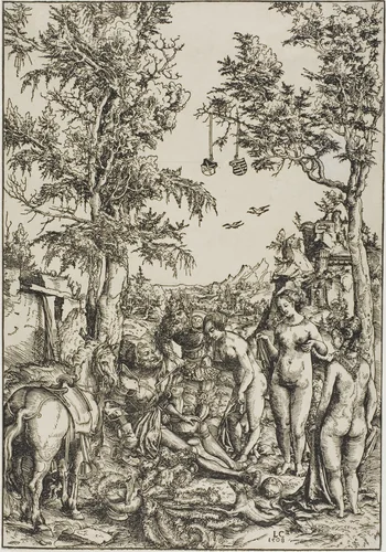 The Judgment of Paris by Lucas Cranach the Elder, print, 1508