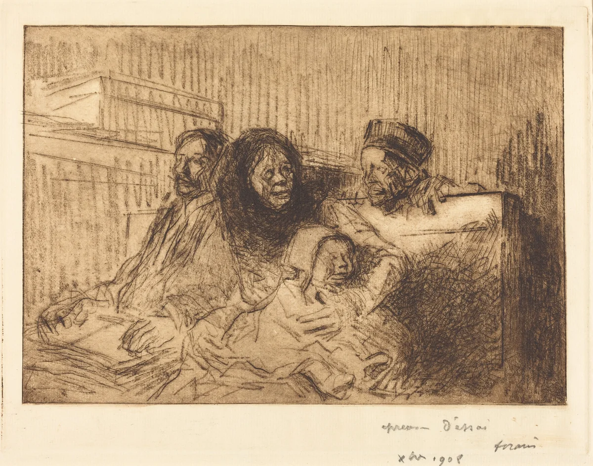 Témoins à l'audience (2e planche) (Evidence at the Hearing) (second plate) by Jean-Louis Forain, print, 1908