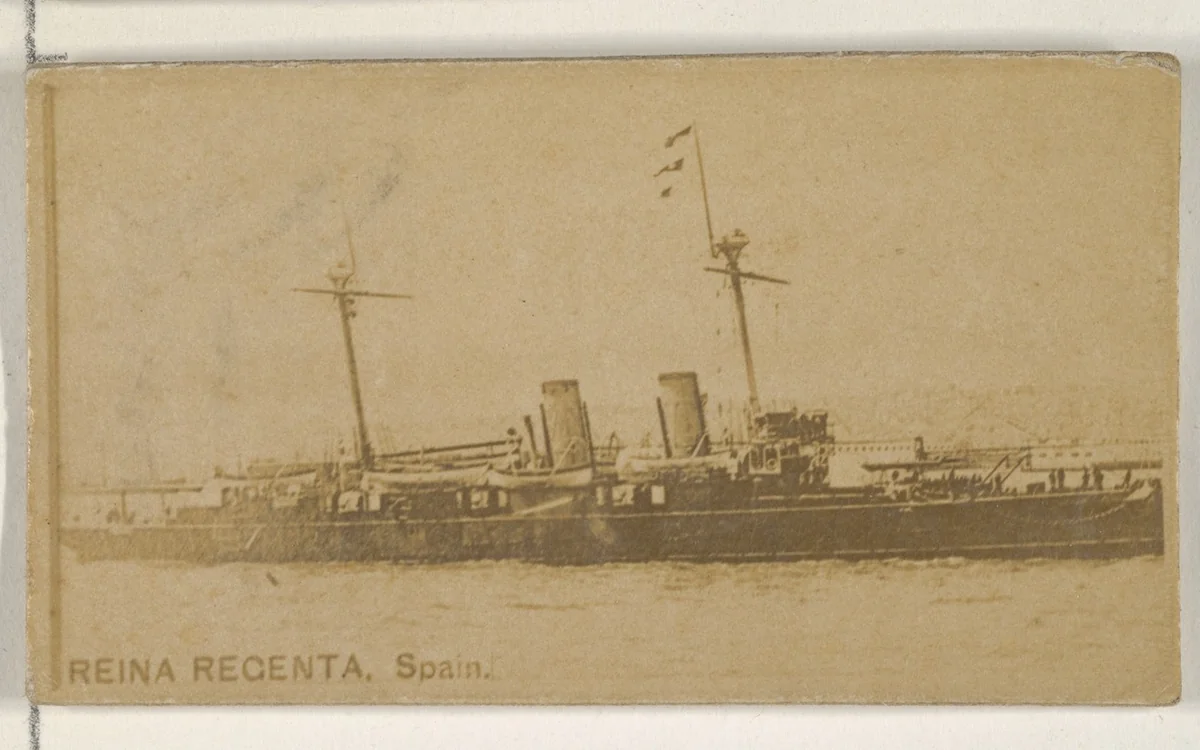 Reina Regenta, Spain, from the Famous Ships series (N50) for Virginia Brights Cigarettes by Allen & Ginter, photograph, 1895