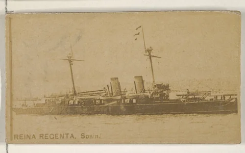 Reina Regenta, Spain, from the Famous Ships series (N50) for Virginia Brights Cigarettes by Allen & Ginter, photograph, 1895