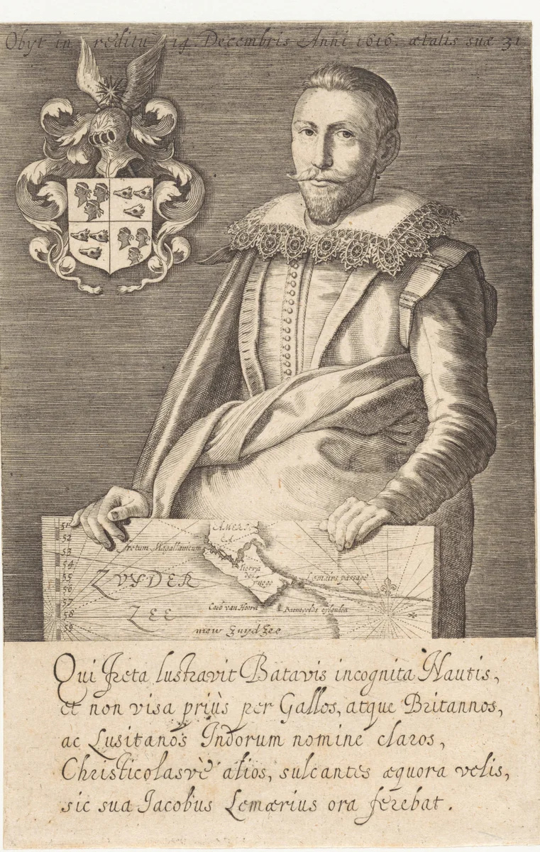 Portret van Jacob le Maire by Pieter Serwouters, print, 1616-1657