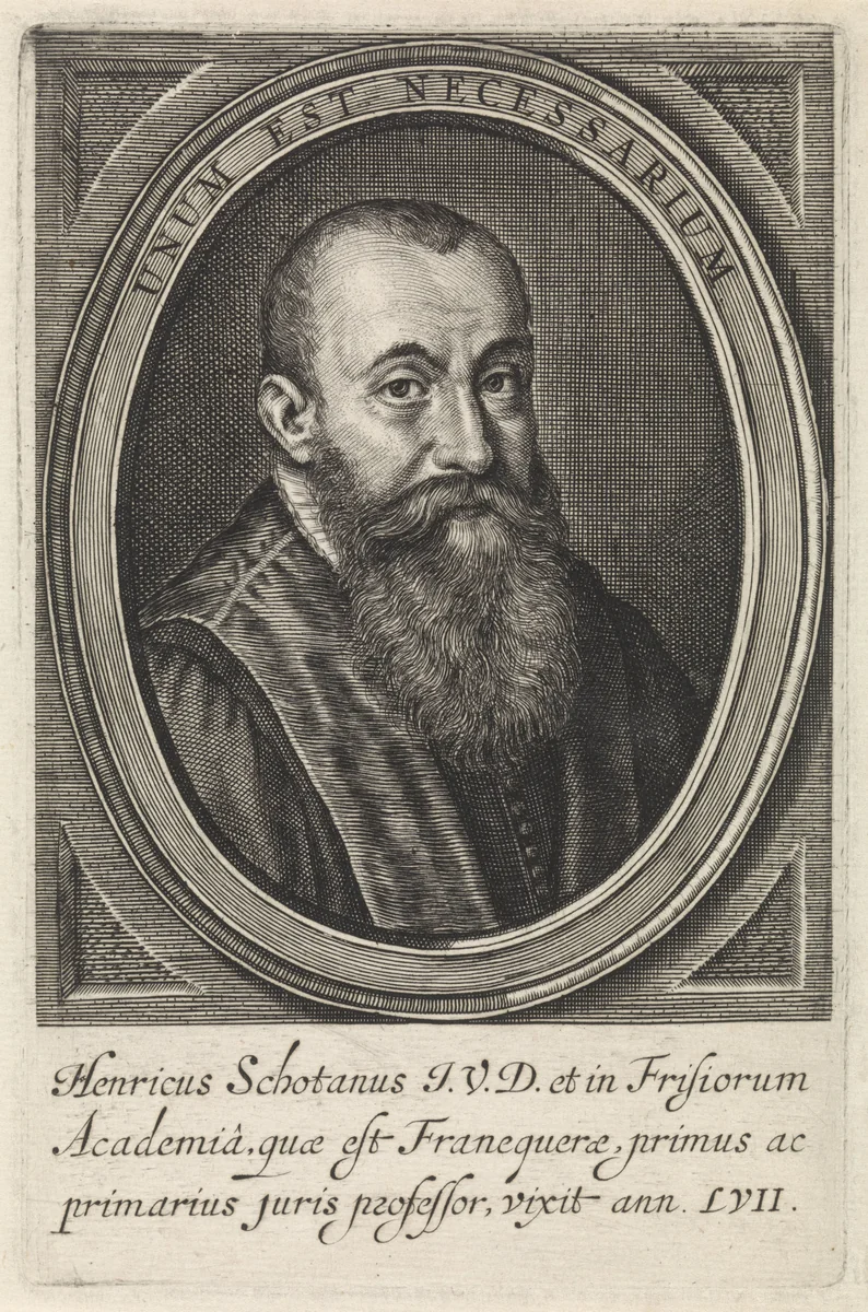 Portret van Henricus Schotanus by Crispijn van de Passe, print, 1604-1670