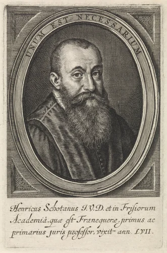 Portret van Henricus Schotanus by Crispijn van de Passe, print, 1604-1670