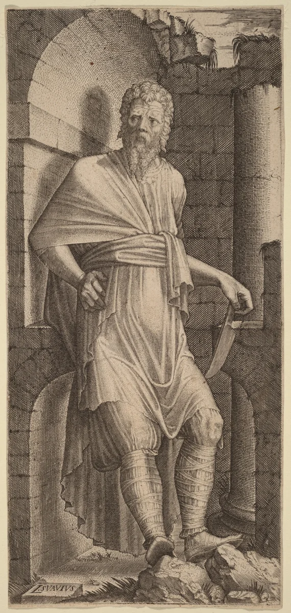 Saint Bartholomew by Lambert Suavius, print, 1543-1553