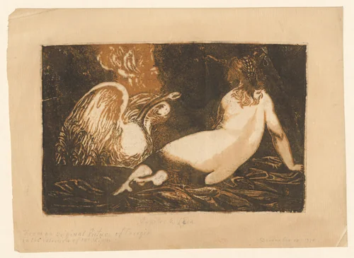 Leda en de zwaan by John B. Skippe, print, 1781-1783