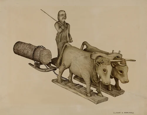 Log-Hauling by Claude Marshall, index of american design, 1935-1942