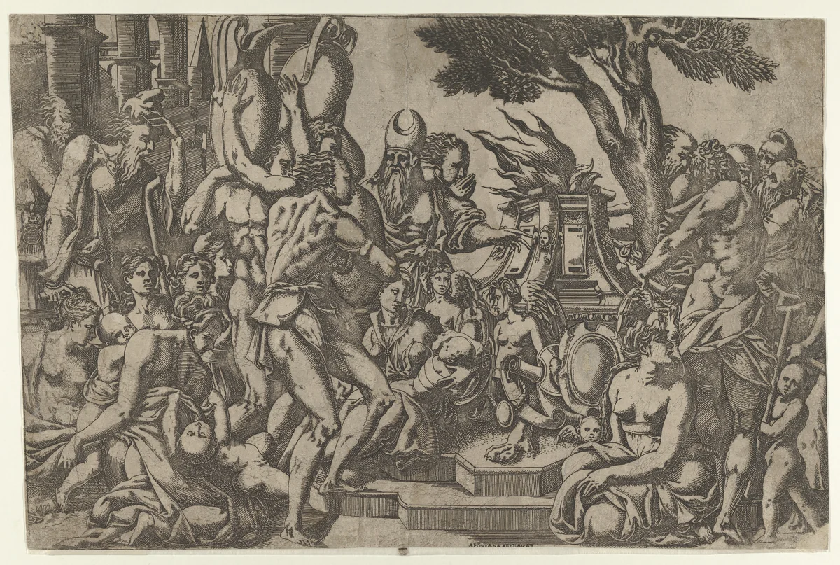 The Sacrifice by Antonio Fantuzzi, print, 1542