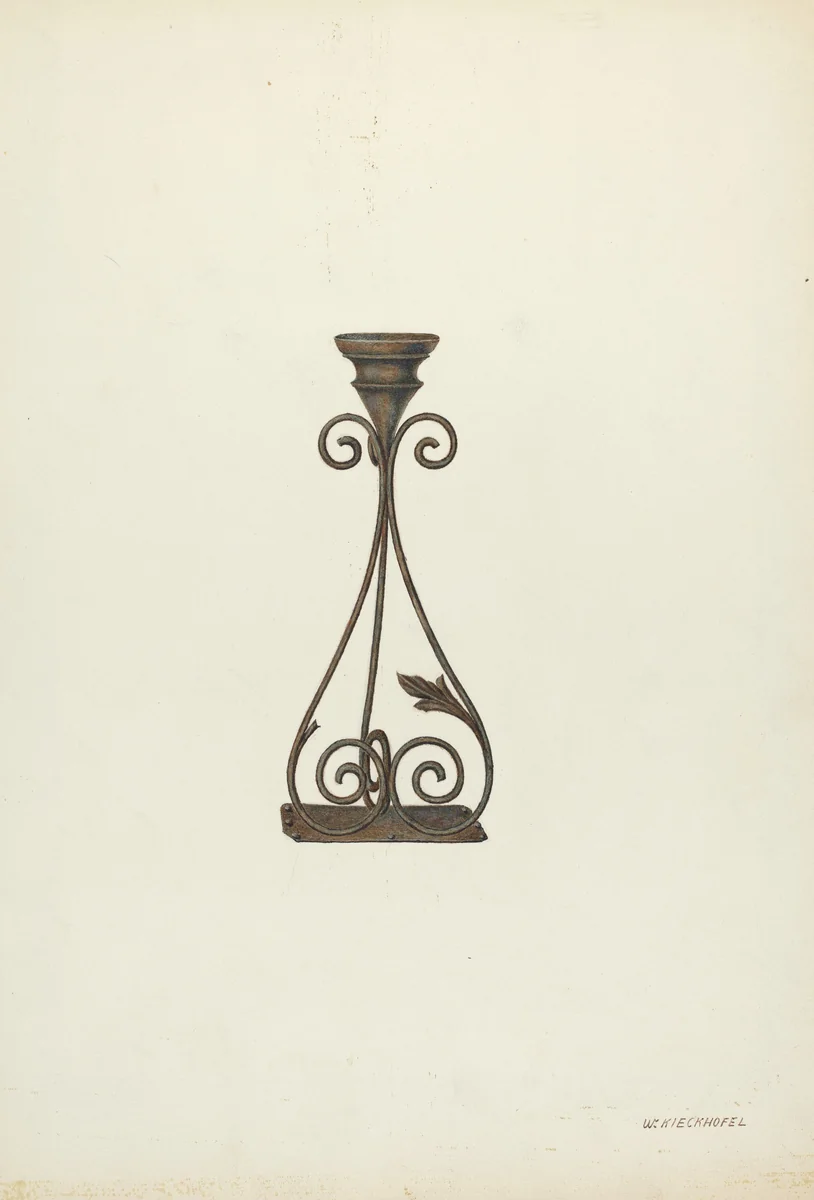 Candlestick by William Kieckhofel, index of american design, 1935-1942