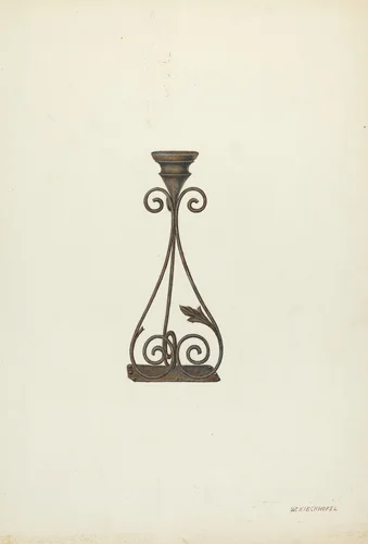 Candlestick by William Kieckhofel, index of american design, 1935-1942