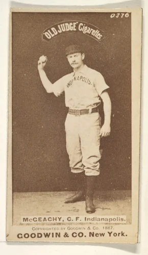 Jack McGeachey, Center Field, Indianapolis, from the Old Judge series (N172) for Old Judge Cigarettes by Goodwin & Company, photograph, 1887