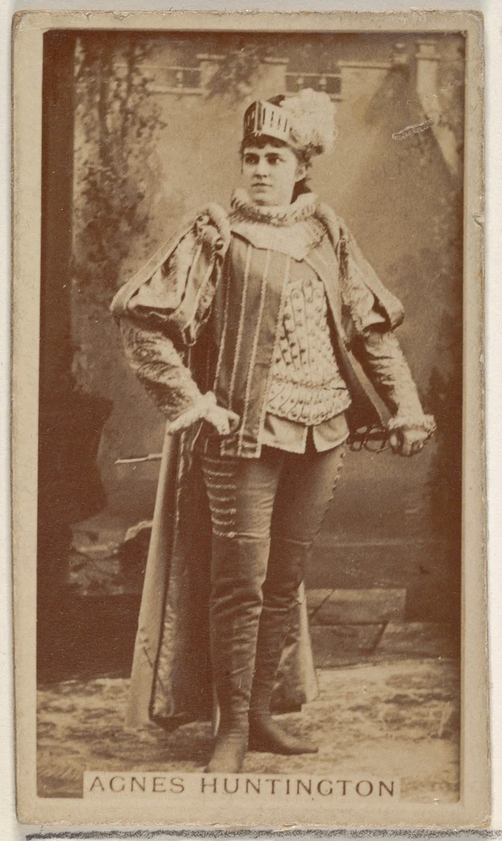 Agnes Huntington, from the Actors and Actresses series (N45, Type 8) for Virginia Brights Cigarettes by Allen & Ginter, photograph, 1885-1891
